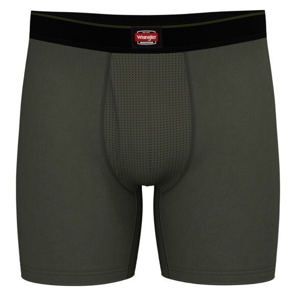 NWT Wrangler Workwear Men’s 6" Performance Boxer Briefs – 6-Pack Black/Grey - Picture 3 of 5